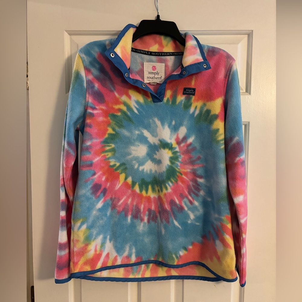 Simply Southern Colorful Tie-Dye Fleece Pulliver
